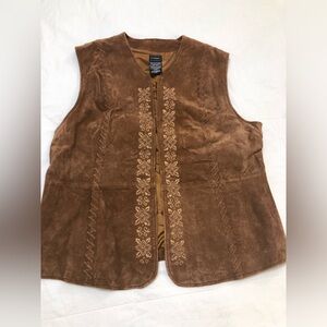Outbrook Vintage Leather vest brown EUC 2678